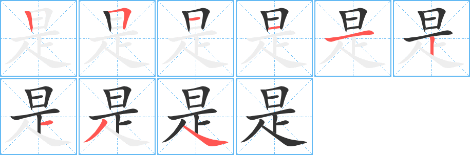 是的筆順筆畫(huà)