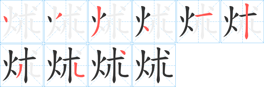 炢的筆順筆畫(huà)