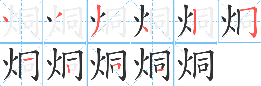 烔的筆順筆畫(huà)