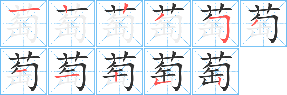 萄的筆順筆畫