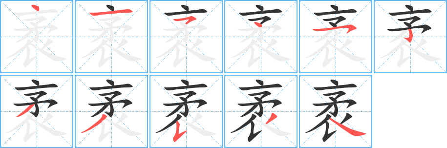 袤的筆順筆畫