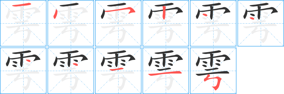 雩的筆順筆畫(huà)