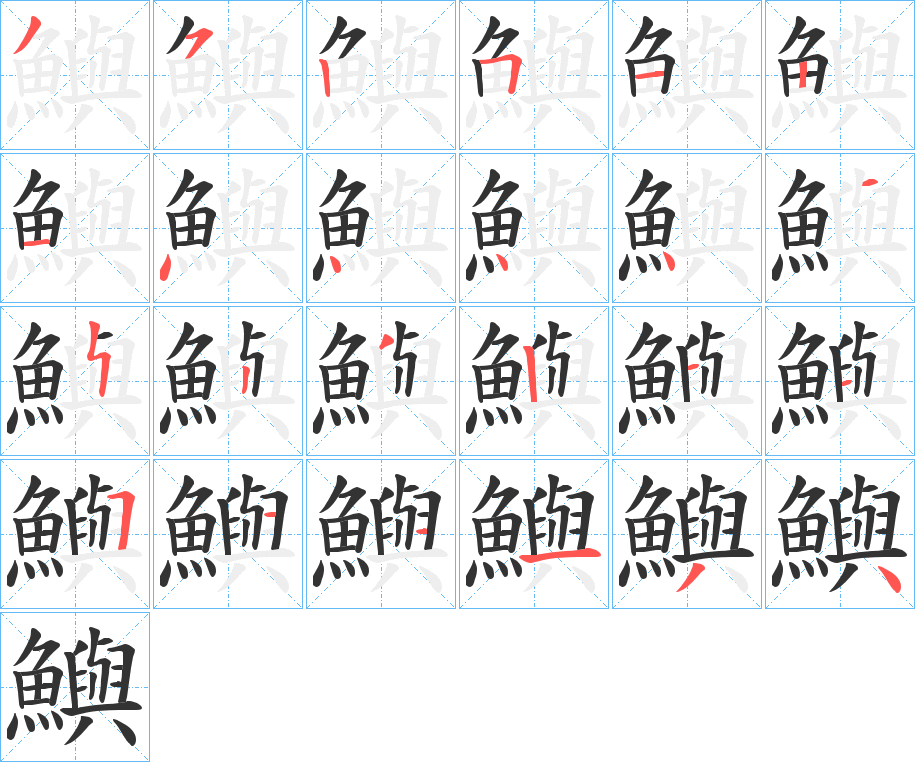 鱮的筆順筆畫(huà)